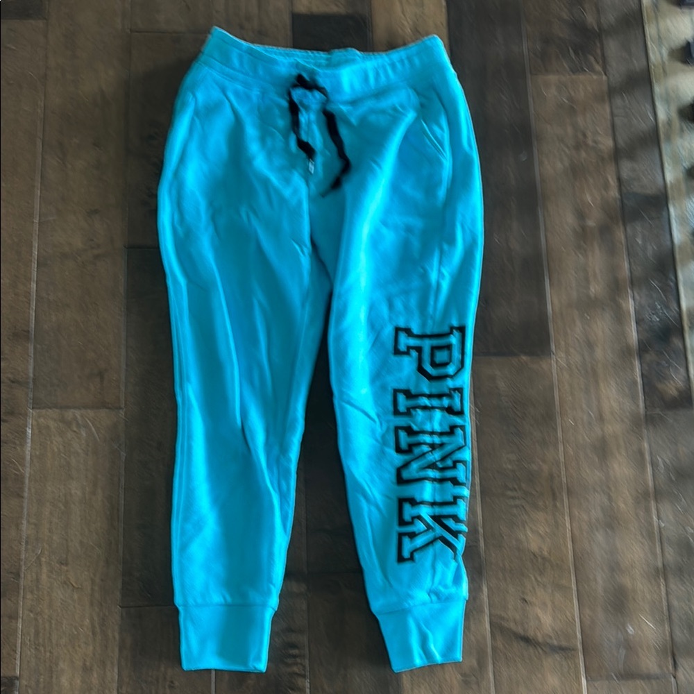 PINK Victoria's Secret Turquoise Pocket Joggers size Medium